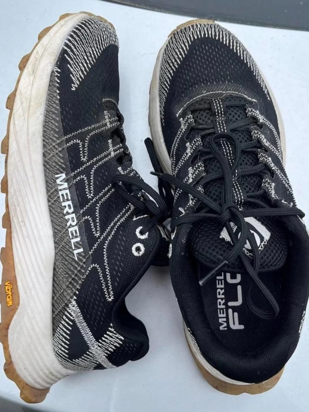 Merrell Black and White Trail Sneakers